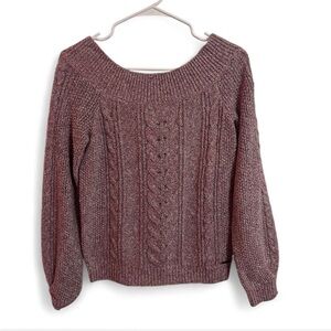 Abercrombie & Fitch Maroon Cable Knit Sweater